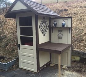 my little potting shed, diy, gardening, outdoor furniture, outdoor living, repurposing upcycling, The finished product