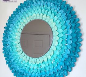 spring ombre flower mirror, crafts, repurposing upcycling, wall decor