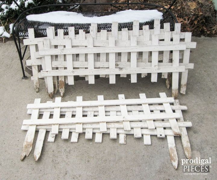 Curbside Picket Fence Becomes Repurposed Garden Decor Hometalk Curbside Picket Fence Becomes Repurposed Garden Decor Diy Fences Gardening Repurposing Upcycling