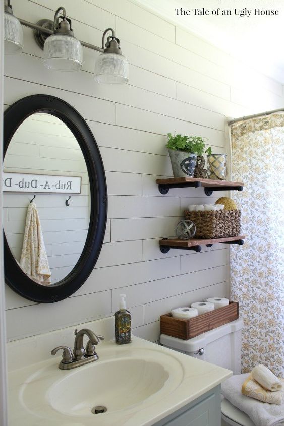 Rustic Wall Decor For Bathroom a farmhouse bath makeover + cheapest shiplap how-to | hometalk Rustic Wall Decor For Bathroom a farmhouse bath makeover + cheapest shiplap how-to | hometalk