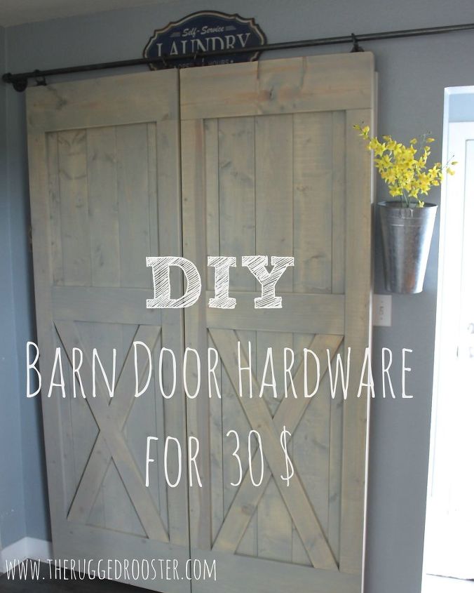 Salvaged Kitchen Cabinets • Insteading 30$ Easy Sliding Barn Door Hardware | Hometalk