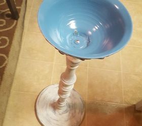Double Duty Plant Stand/ Bird Bath From Repurposed Junk Hometalk