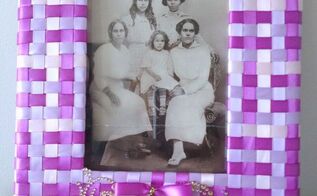 woven ribbon frame diy, crafts, how to