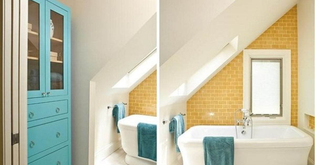 ceiling shower curtain slanted hang bathroom tub hometalk repair