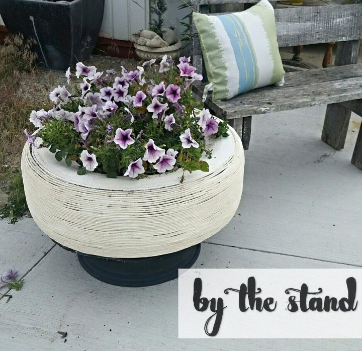 diy tire planter, container gardening, diy, flowers, gardening, repurposing upcycling