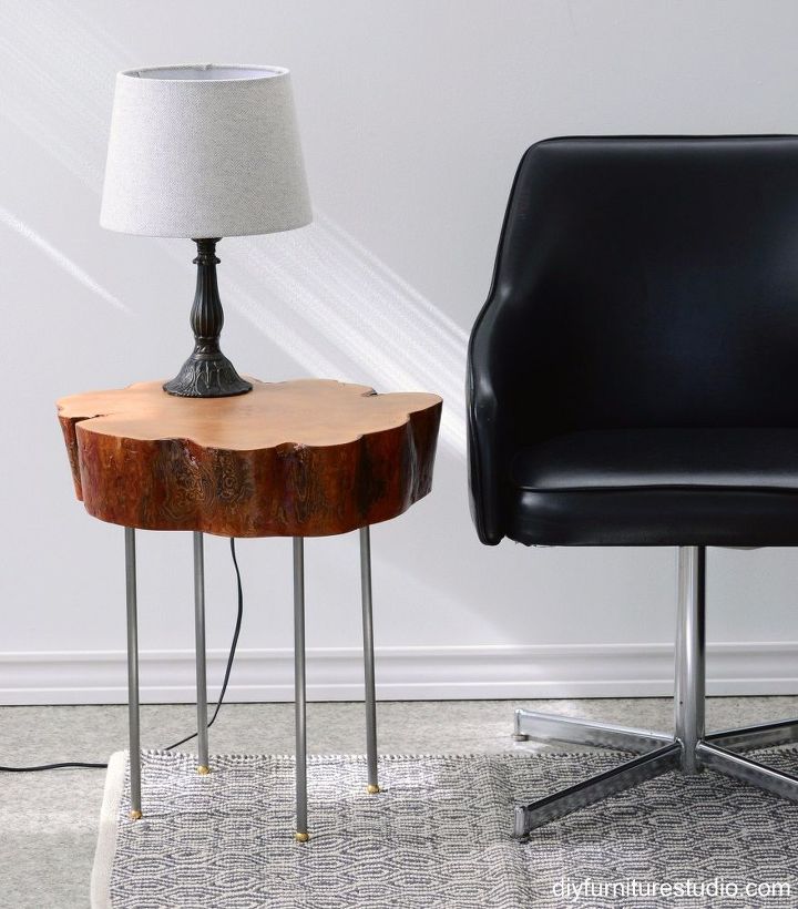 diy side table legs tutorial tree slice side table with diy legs made of l diy side table legs tutorial tree slice side table with diy legs made of l