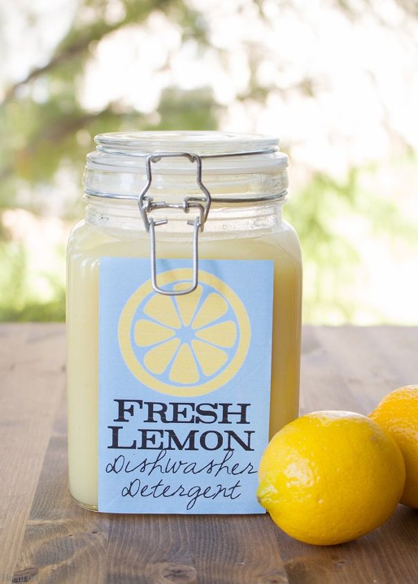 fresh lemon homemade dishwasher detergent, cleaning tips, go green, how to