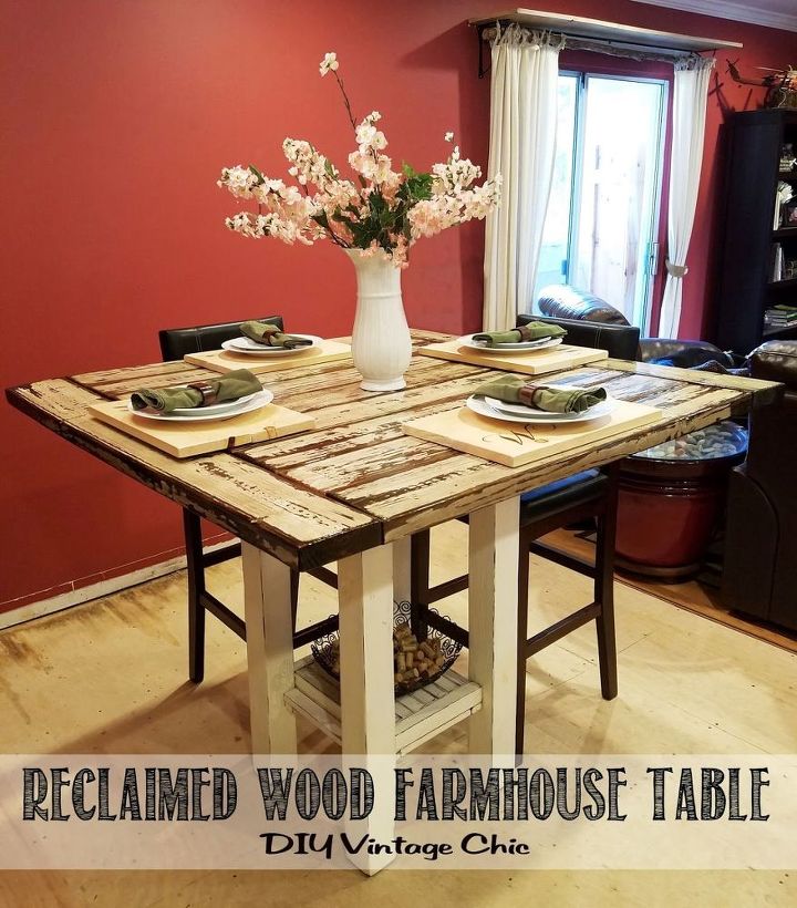 Reclaimed Wood Bar Height Farmhouse Table | Hometalk Reclaimed Wood Bar Height Farmhouse Table | Hometalk - reclaimed wood bar height farmhouse table, dining room ideas, kitchen design, painted furniture