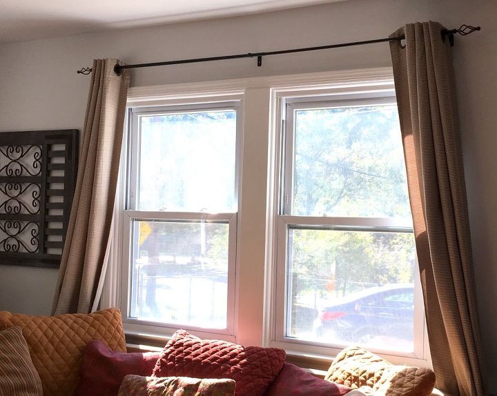 Curtains Ideas corbel curtain rod bracket : Rustic Curtain Rod & Corbels With Sheet Curtains | Hometalk