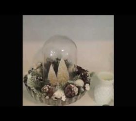 christmas centerpiece diy pie tin and bottle brush tree, christmas decorations, crafts, repurposing upcycling, seasonal holiday decor