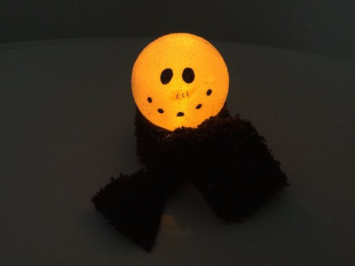 easy winter light up snowman craft , crafts