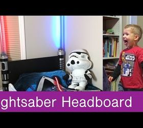 lightsaber headboard, bedroom ideas, diy, lighting, woodworking projects