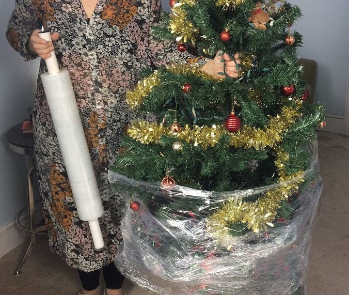 plastic wrapped christmas tree hometalk plastic wrapped christmas tree hometalk