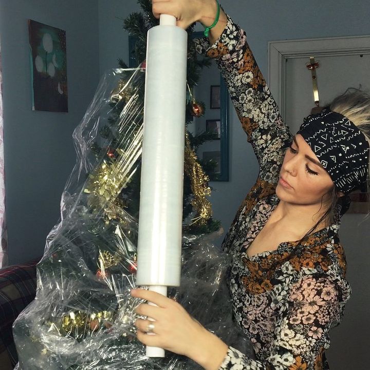 plastic wrapped christmas tree hometalk plastic wrapped christmas tree hometalk