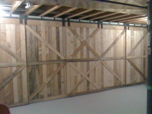 Rolling Barn Door Made From Scrap Pallet Wood Hometalk