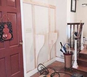 built in entryway table, diy, painted furniture, woodworking projects