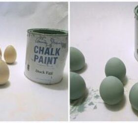 diy wood speckled robins eggs, easter decorations, seasonal holiday decor