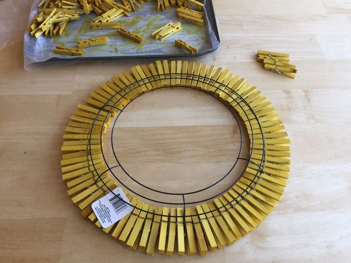 easy clothespin sunflower wreath
