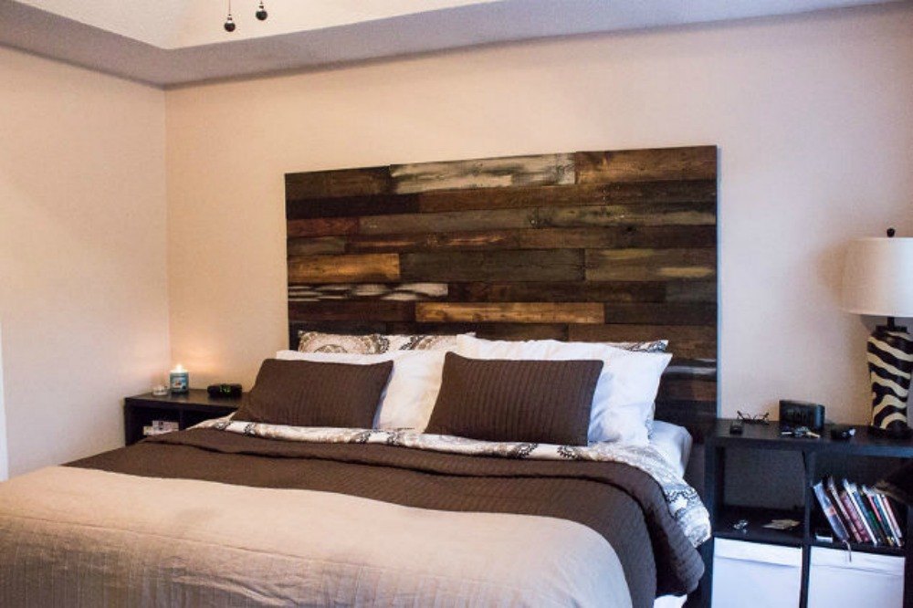 s these are the diy headboard ideas you ve been dreaming of, This stained pallet stunner