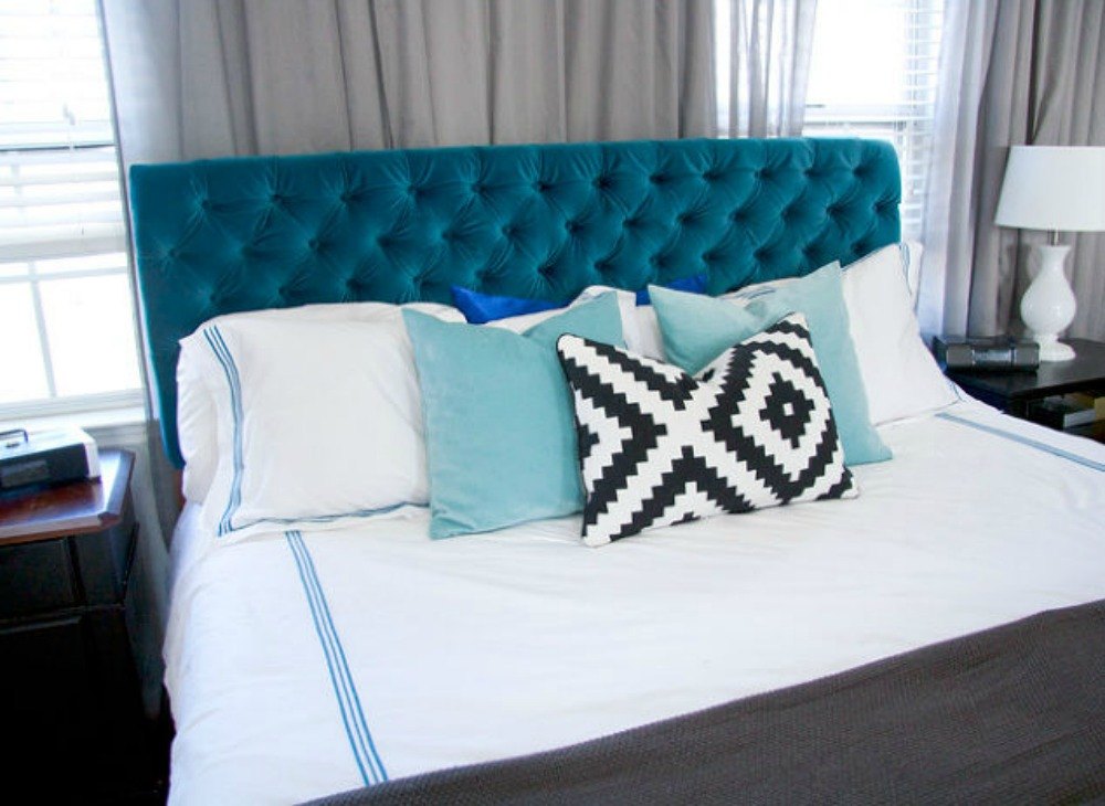 s these are the diy headboard ideas you ve been dreaming of, This velvety luxurious dreamboat