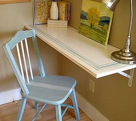 desk and chair with grain sack stripes, bedroom ideas, diy, home decor, painted furniture, AFTER
