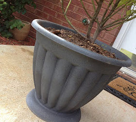 diy faux stone planter, flowers, gardening, Faux Stone Planter