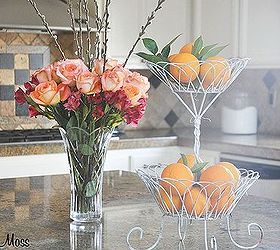 my white kitchen tour, home decor, kitchen backsplash, kitchen design, kitchen island, We have granite tiles on counter and splurged on slab for island Tumbled marble is on backsplash