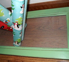 5 sofa table becomes my gift wrap storage system, chalk paint, cleaning tips, repurposing upcycling, I stapled screen to the base