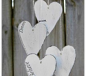 wooden heart chimes, crafts, outdoor living