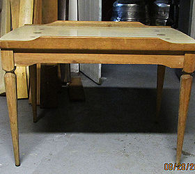 retro tables turned hollywood regency, painted furniture, side view