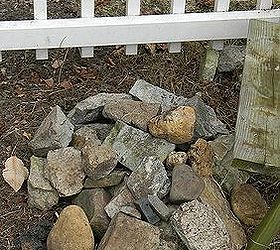 my perennial garden year 2, flowers, gardening, perennials, Collected these rocks from around the property to border the central garden path