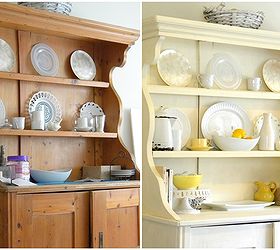 fresh look for my hutch, painted furniture, Before and after what a difference a little paint makes