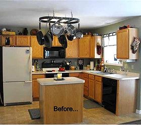 before and after diy kitchen reveal, diy, home decor, home improvement, kitchen design, kitchen island, Here is our kitchen when we bought our house