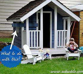 the playhouse project dressing up the playhouse, diy, how to, outdoor living, We have a strange little sticky outie piece of wood there ideas for this Or should I chop it