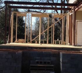 incopork inc is working in an addition of a family room w patio deck or terraza, decks, home improvement, outdoor living, patio, erecting still components2