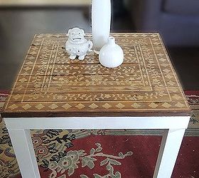 from super modern table to a stenciled beauty with a vintage feel, painted furniture, The finished table