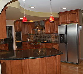 new kitchen the problem was the very low ceiling that could not be removed, home decor, kitchen backsplash, kitchen design, Very low ceiling that could not be removed so we added to the design for a really neat effect The Front Side