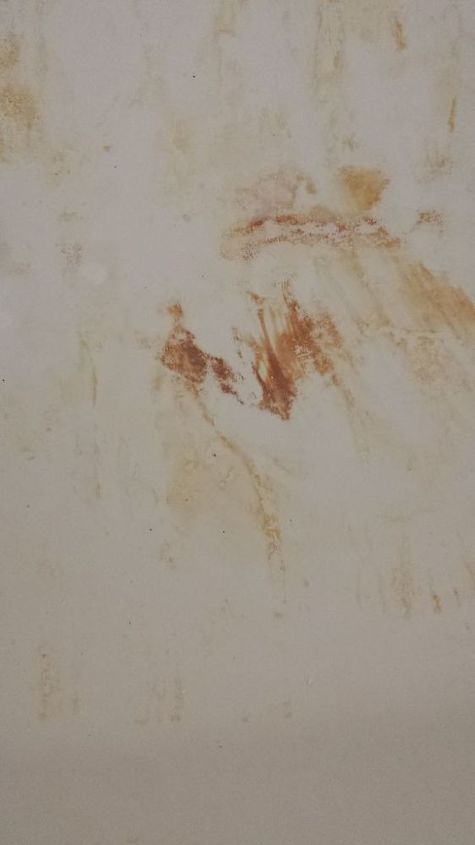 bleach stained red bathtub turned sparkling white again, bathroom ideas, cleaning tips