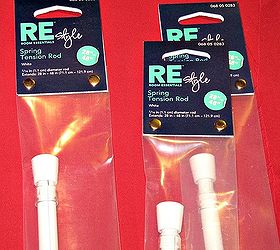 the easiest faux roman shade ever tutorial, reupholster, window treatments, Three spring tension rods will create the faux Roman shade look