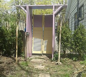 garden archway from old doors, outdoor living, repurposing upcycling