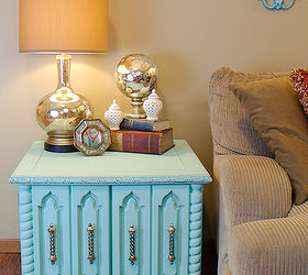 ugly dirty insanely heavy aqua vintage table makeover, painted furniture, Aqua Table After