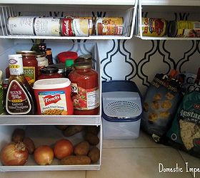 stenciled and organized pantry, closet, painting, Floor storage