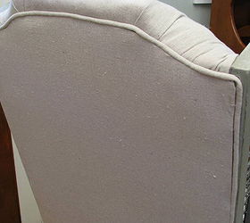 re upholstered chair using drop cloth fabric, painted furniture