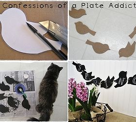 easy and free chalkboard birds on a string, chalkboard paint, crafts, home decor, Next paint with chalkboard paint and string together with jute twine easy peasy