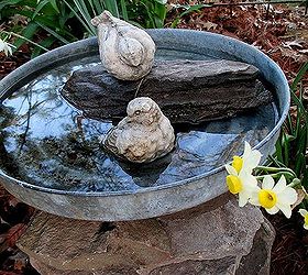 let the gardening begin, gardening, Stacked Stone Bird Bath