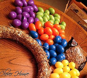 easter egg wreath, easter decorations, seasonal holiday d cor, wreaths, I chose to sort my colors instead of mixing them like you see most often I like to be different sometimes