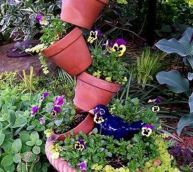 spring fever, flowers, gardening, hydrangea, outdoor living, Pansies in the tipsy pots planter how to make