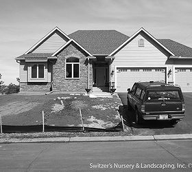 custom cedar arbor enhances homes front entrance and paver patio provides sitting and, curb appeal, outdoor living, patio, The Before Image
