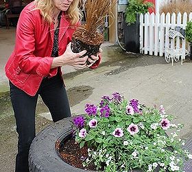 up cycled tire planter, container gardening, flowers, gardening, perennials, repurposing upcycling, Step 5 Plant complimentary Perennials and Annuals for maximum texture and colour
