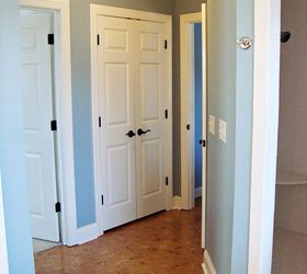 sunnyside manor part two, home decor, Master Bathroom double doors go to linen closet